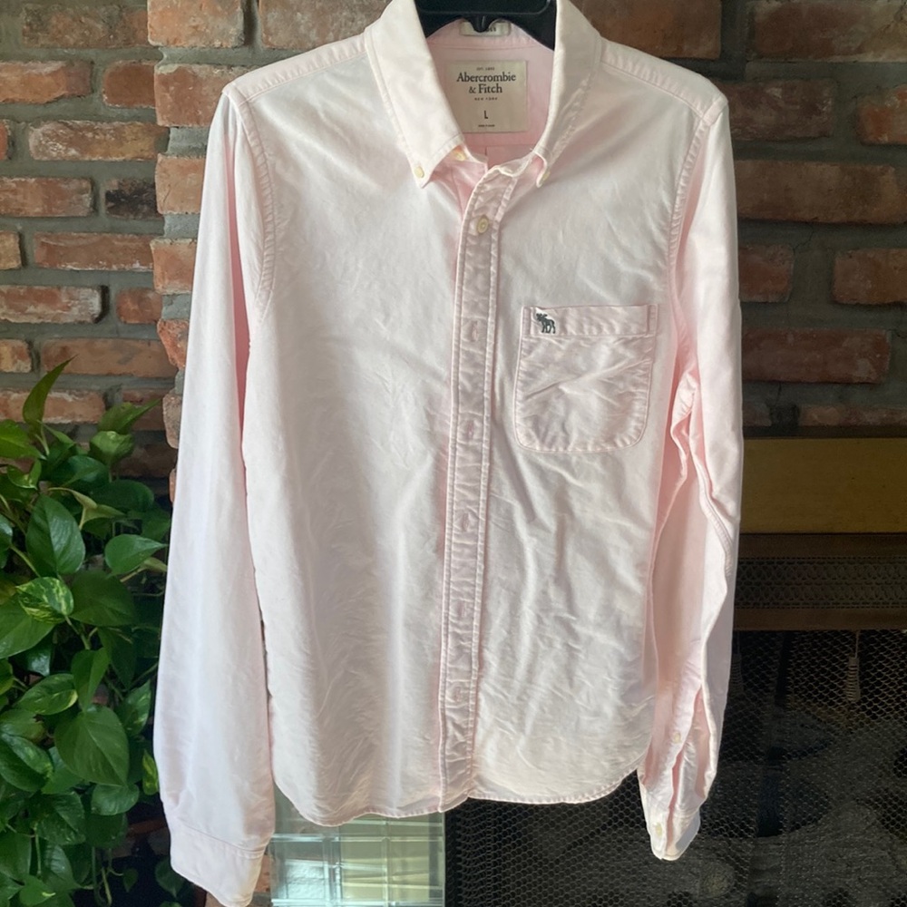 Abercrombie & Fitch Men's Pink Button Down Oxford Shirt Size Large